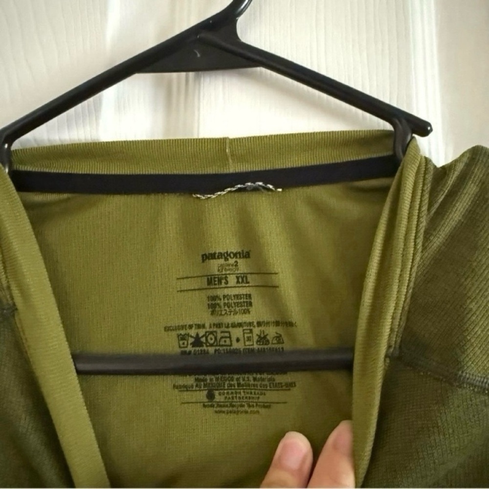 PATAGONIA Men XXL Performance Base Layer Olive Green Outdoors Hiking Casual - Picture 5 of 5